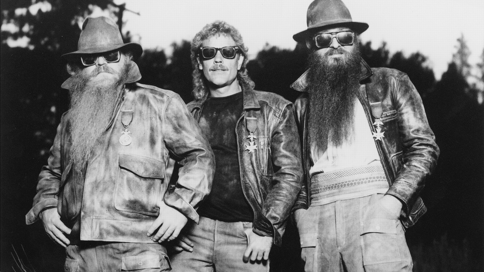 ZZ Top black and white photo of band