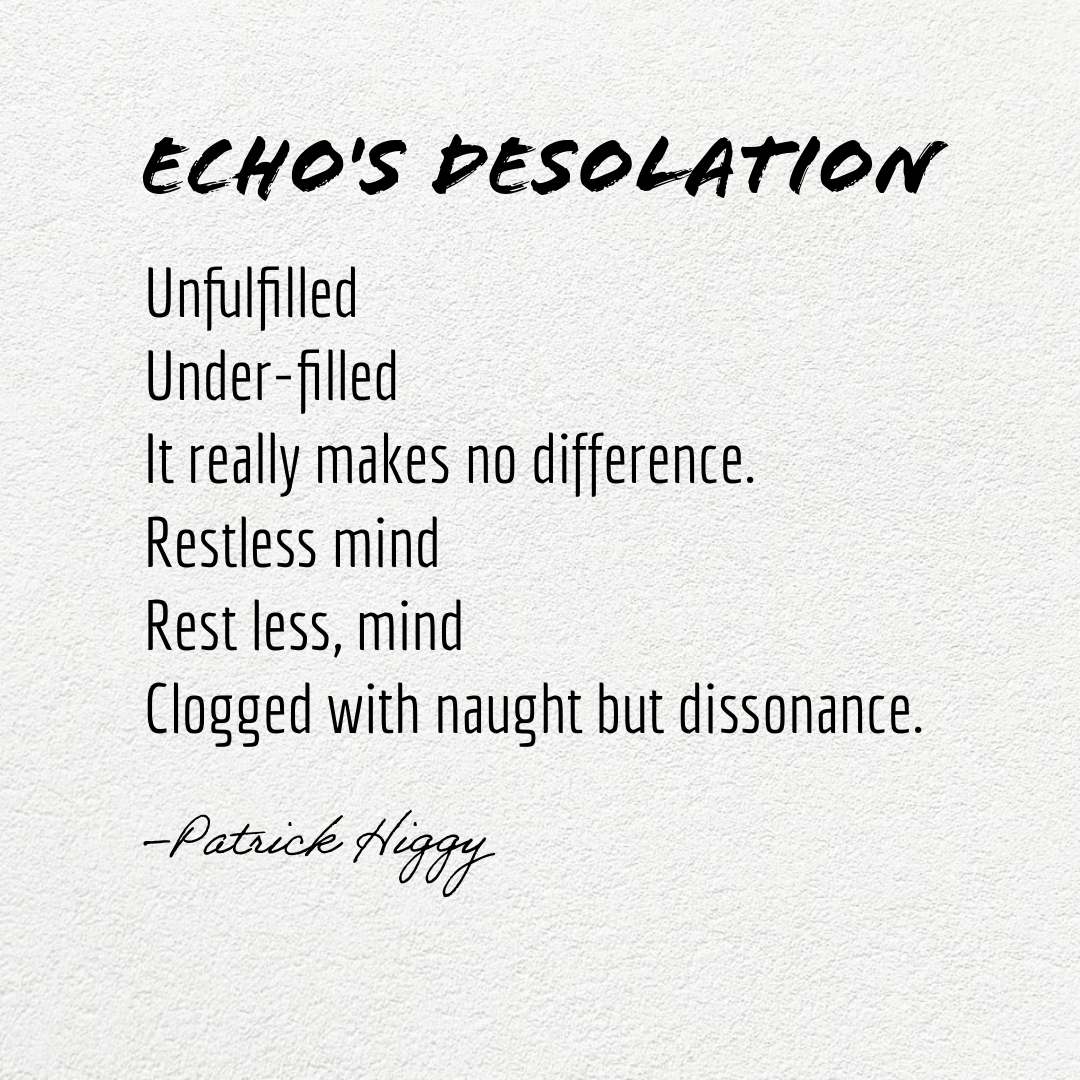 Echo's Desolation poem in print